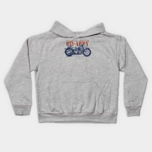 VINTAGE MOTORCYCLE - CLASSIC ARMY Kids Hoodie